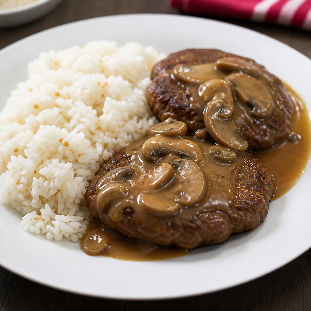 Burger Steak Rice — Tapsilog & Rice Meals at Potato Station Rooty Hill